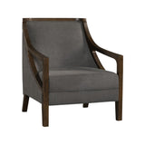 Hopkins Chair w/Brown Arm Columbia Charcoal (ISTA 3) - Tampa Furniture Outlet
