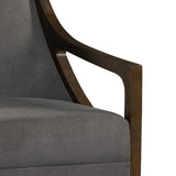 Hopkins Chair w/Brown Arm Columbia Charcoal (ISTA 3) - Tampa Furniture Outlet