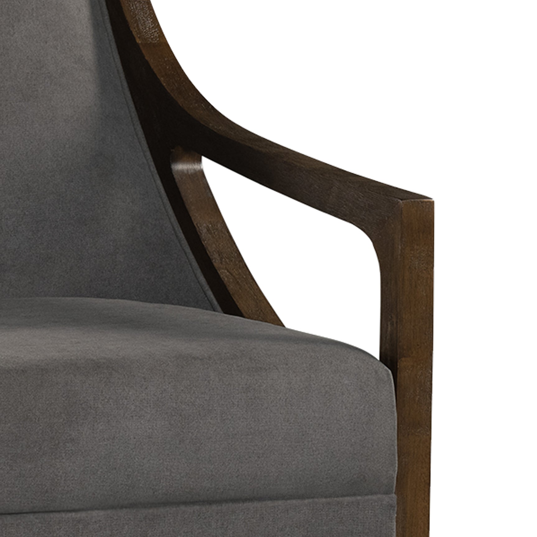 Hopkins Chair w/Brown Arm Columbia Charcoal (ISTA 3) - Tampa Furniture Outlet