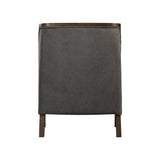 Hopkins Chair w/Brown Arm Columbia Charcoal - Tampa Furniture Outlet