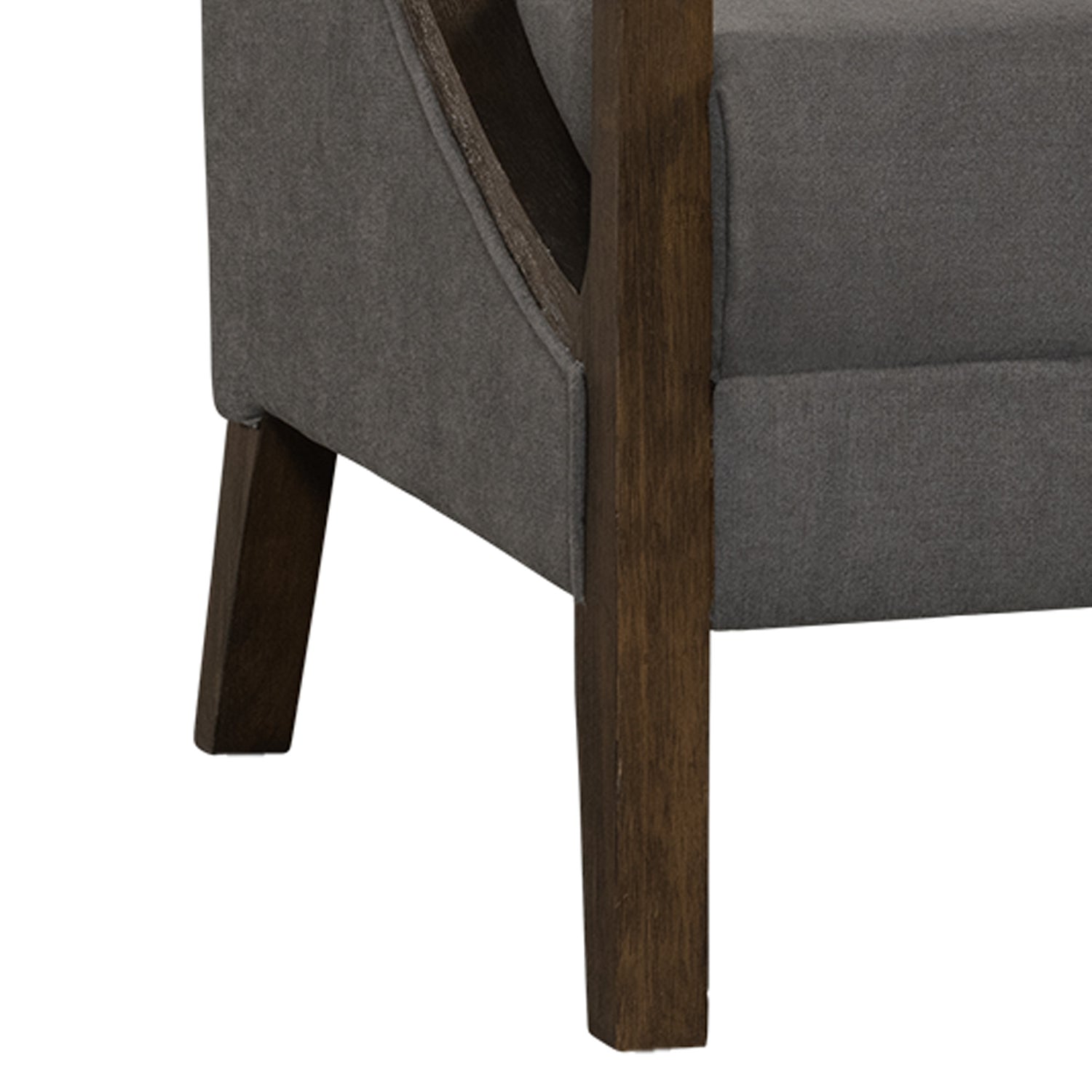Hopkins Chair w/Brown Arm Columbia Charcoal - Tampa Furniture Outlet