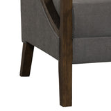 Hopkins Chair w/Brown Arm Columbia Charcoal - Tampa Furniture Outlet