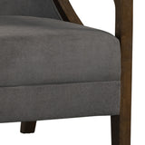 Hopkins Chair w/Brown Arm Columbia Charcoal - Tampa Furniture Outlet