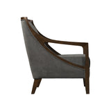 Hopkins Chair w/Brown Arm Columbia Charcoal - Tampa Furniture Outlet