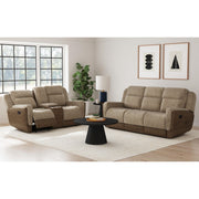 Hornet Motion Glider Loveseat with Console in Rancho Beige – SKU U-11550-10530-287 | Elements