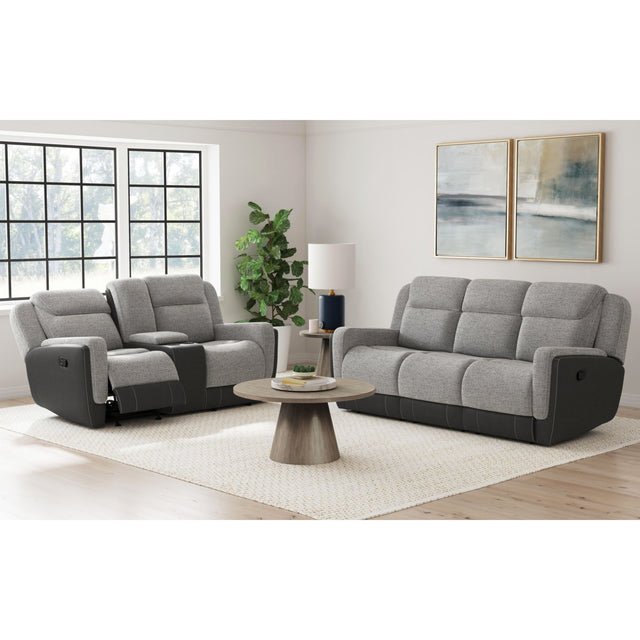 Hornet Motion Glider Loveseat with Console in Rancho Grey – SKU U-11550-10531-287 | Elements