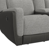 Hornet Motion Glider Loveseat with Console in Rancho Grey - Tampa Furniture Outlet