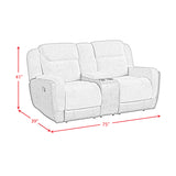 Hornet Motion Glider Loveseat with Console in Rancho Grey - Tampa Furniture Outlet