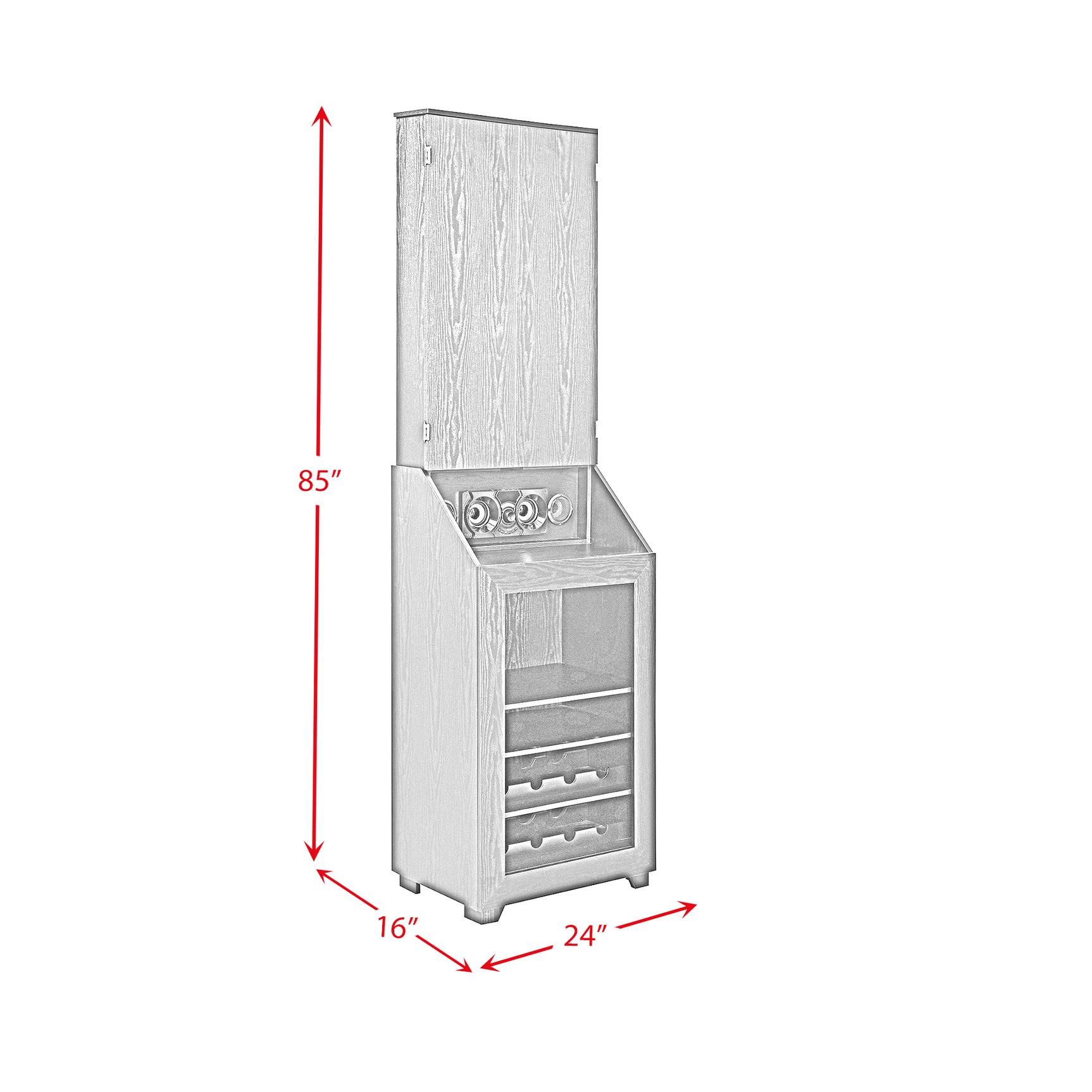 Hurricanes Dartboard Cabinet with Speaker and LED in Black (3A Packing) - Tampa Furniture Outlet