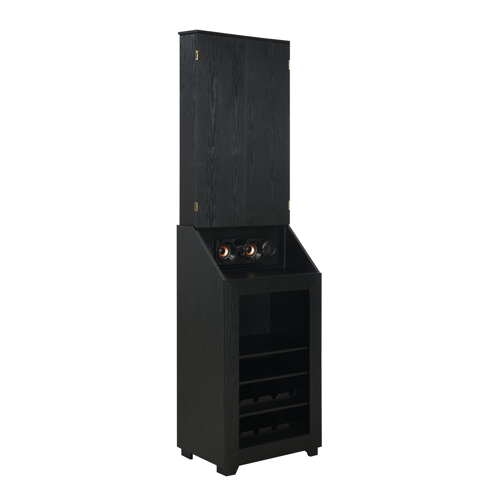 Hurricanes Dartboard Cabinet with Speaker and LED in Black (3A Packing) - Tampa Furniture Outlet
