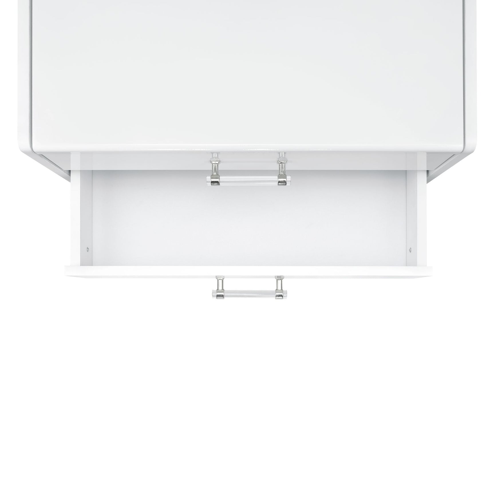 Irvine Mini Dressing Table with Stool, LED and USB in Glossy White - Tampa Furniture Outlet