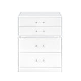 Irvine Mini Dressing Table with Stool, LED and USB in Glossy White - Tampa Furniture Outlet