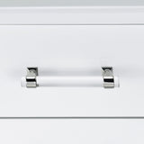 Irvine Mini Dressing Table with Stool, LED and USB in Glossy White - Tampa Furniture Outlet