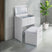 Irvine Mini Dressing Table with Stool, LED and USB in Glossy White – SKU V-13260-7-VNSP | Elements