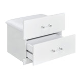 Irvine Mini Dressing Table with Stool, LED and USB in Glossy White - Tampa Furniture Outlet