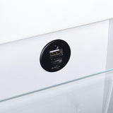 Irvine Mini Dressing Table with Stool, LED and USB in Glossy White - Tampa Furniture Outlet