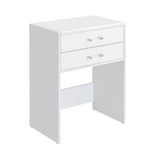Irvine Mini Dressing Table with Stool, LED and USB in Glossy White - Tampa Furniture Outlet