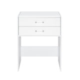 Irvine Mini Dressing Table with Stool, LED and USB in Glossy White - Tampa Furniture Outlet