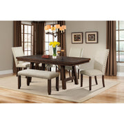 Jax 6pc Dining Set- Table 4 Upholstered Side Chairs & Bench – SKU DJX100SB6PC | Elements