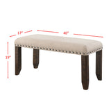 Jax 6pc Dining Set- Table 4 Upholstered Side Chairs & Bench - Tampa Furniture Outlet
