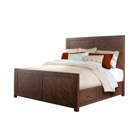 Jax King Platform Storage Bed in Cherry