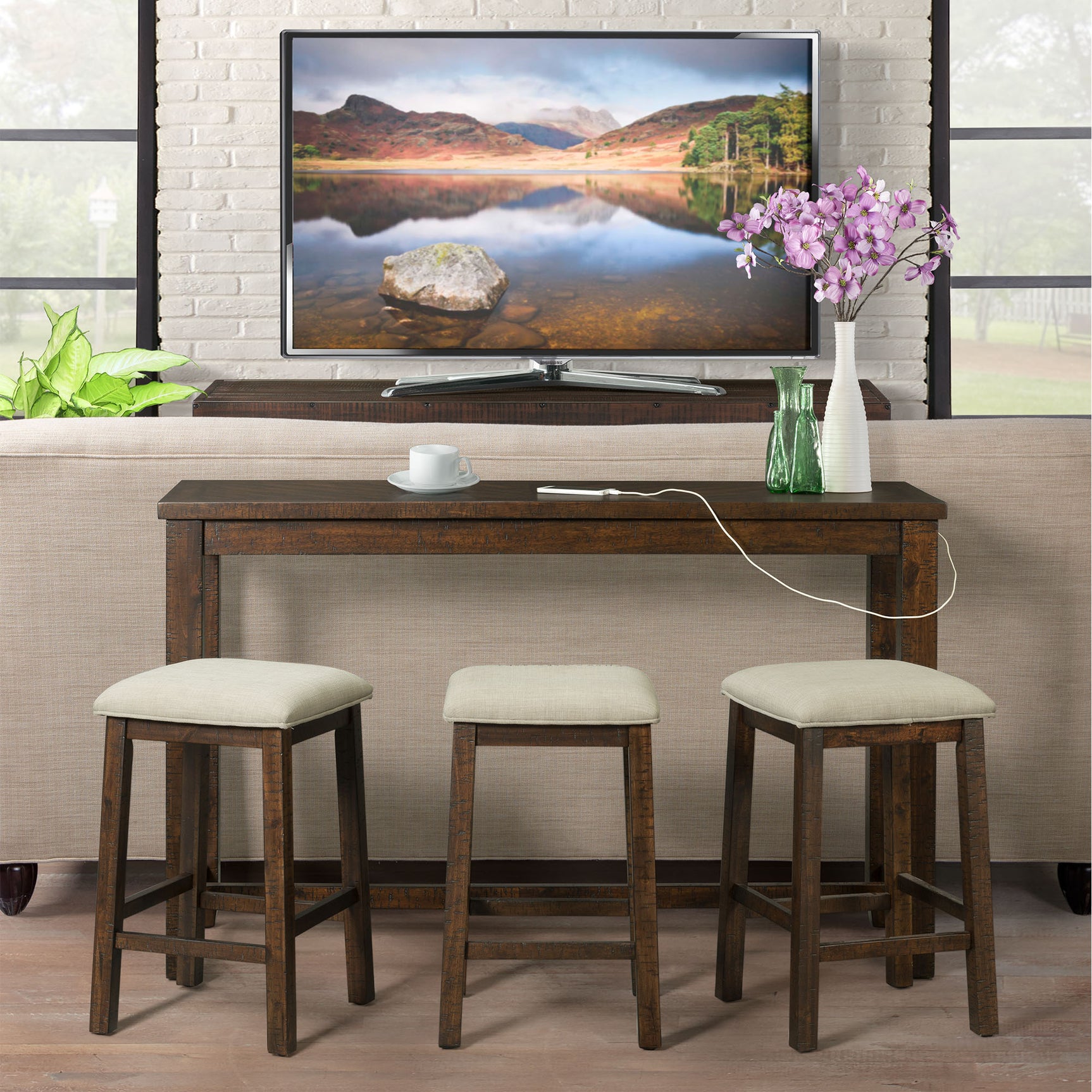 Jax Bar Table Single Pack (Table + Three Stools) - Tampa Furniture Outlet