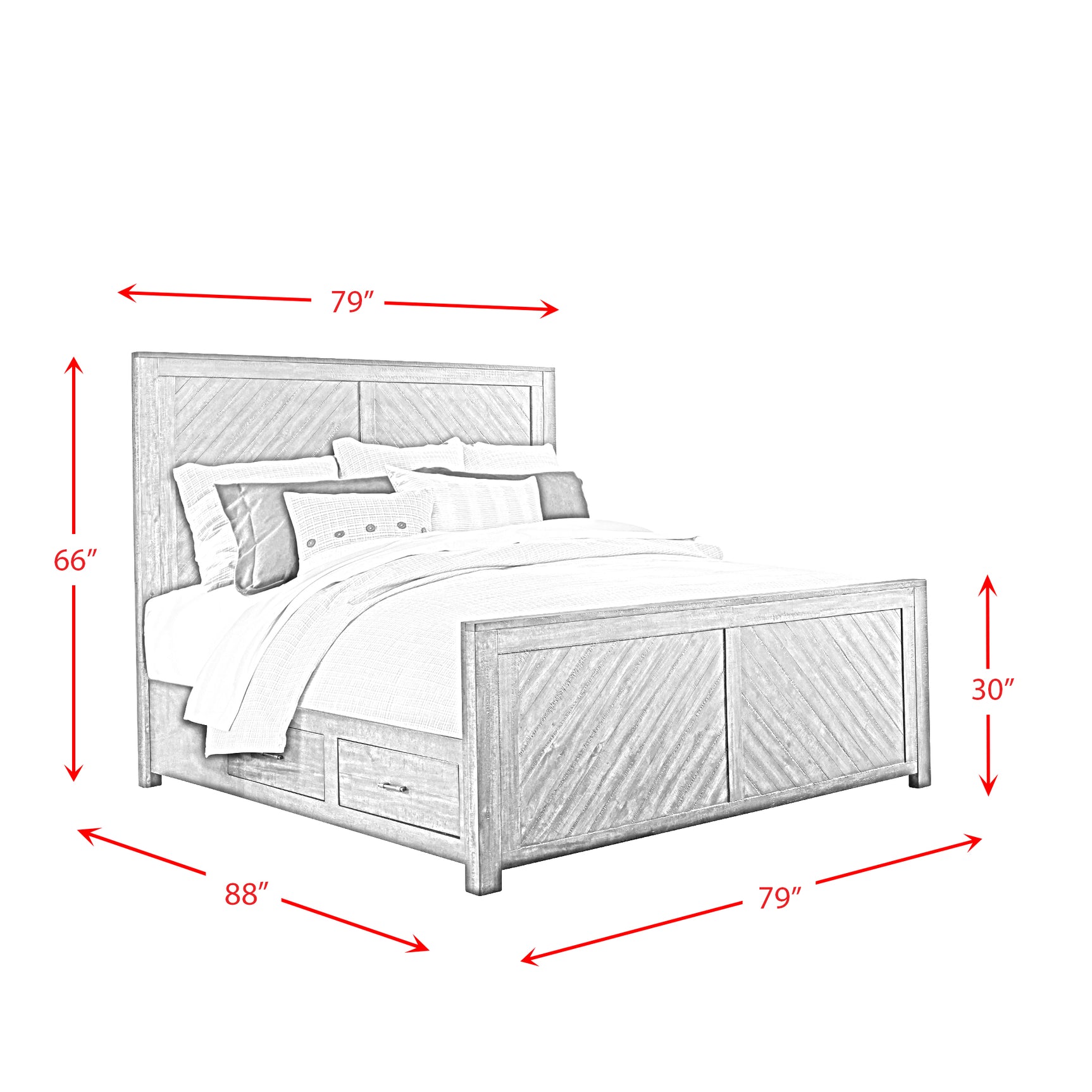 Jax King Platform Storage Bed - Tampa Furniture Outlet