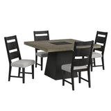 Jemma Square Table w/ Grey Top & Dark Espresso Base - Tampa Furniture Outlet