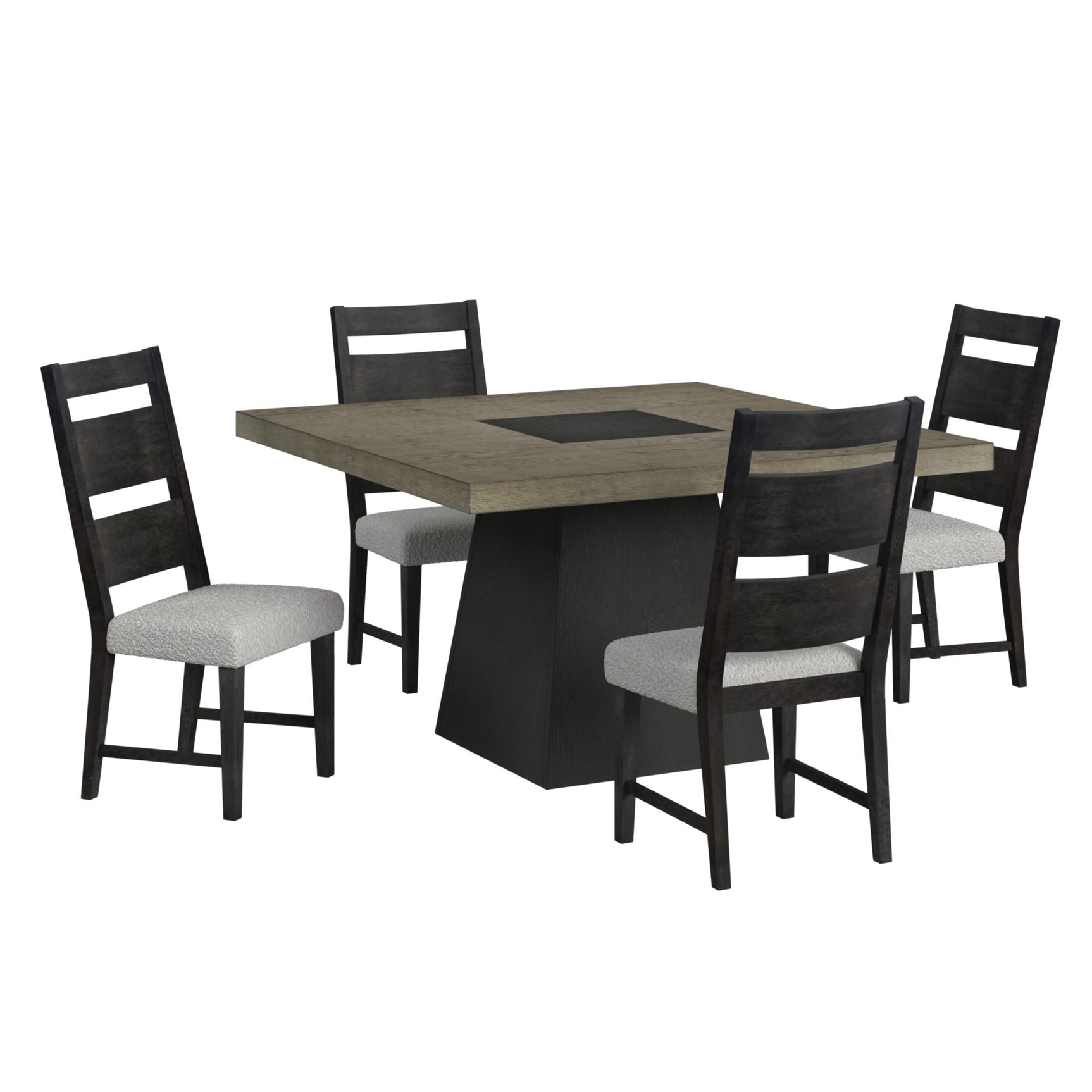 Jemma Square Table w/ Grey Top & Dark Espresso Base - Tampa Furniture Outlet