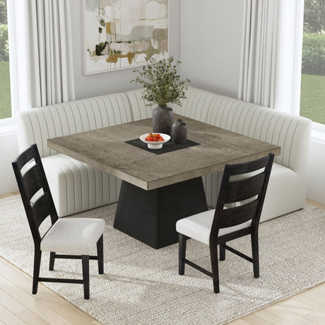 Jemma Square Table w/ Grey Top & Dark Espresso Base - Tampa Furniture Outlet