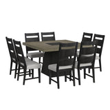 Jemma Square Table w/ Grey Top & Dark Espresso Base - Tampa Furniture Outlet