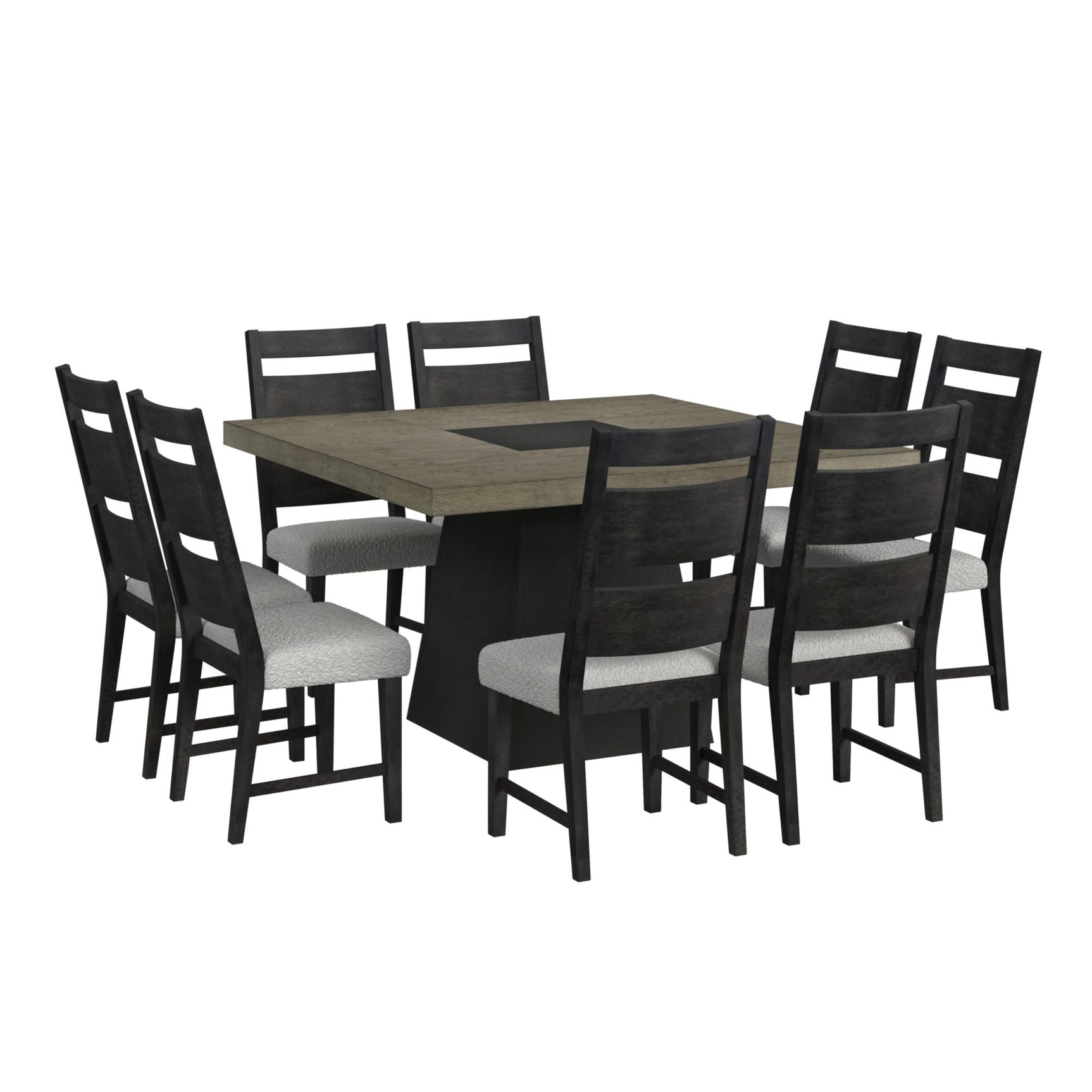 Jemma Square Table w/ Grey Top & Dark Espresso Base - Tampa Furniture Outlet