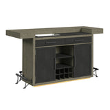 Jemma Bar Table with Light in Grey and Dark Espresso - Tampa Furniture Outlet