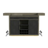 Jemma Bar Table with Light in Grey and Dark Espresso - Tampa Furniture Outlet