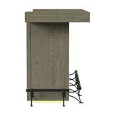 Jemma Bar Table with Light in Grey and Dark Espresso - Tampa Furniture Outlet
