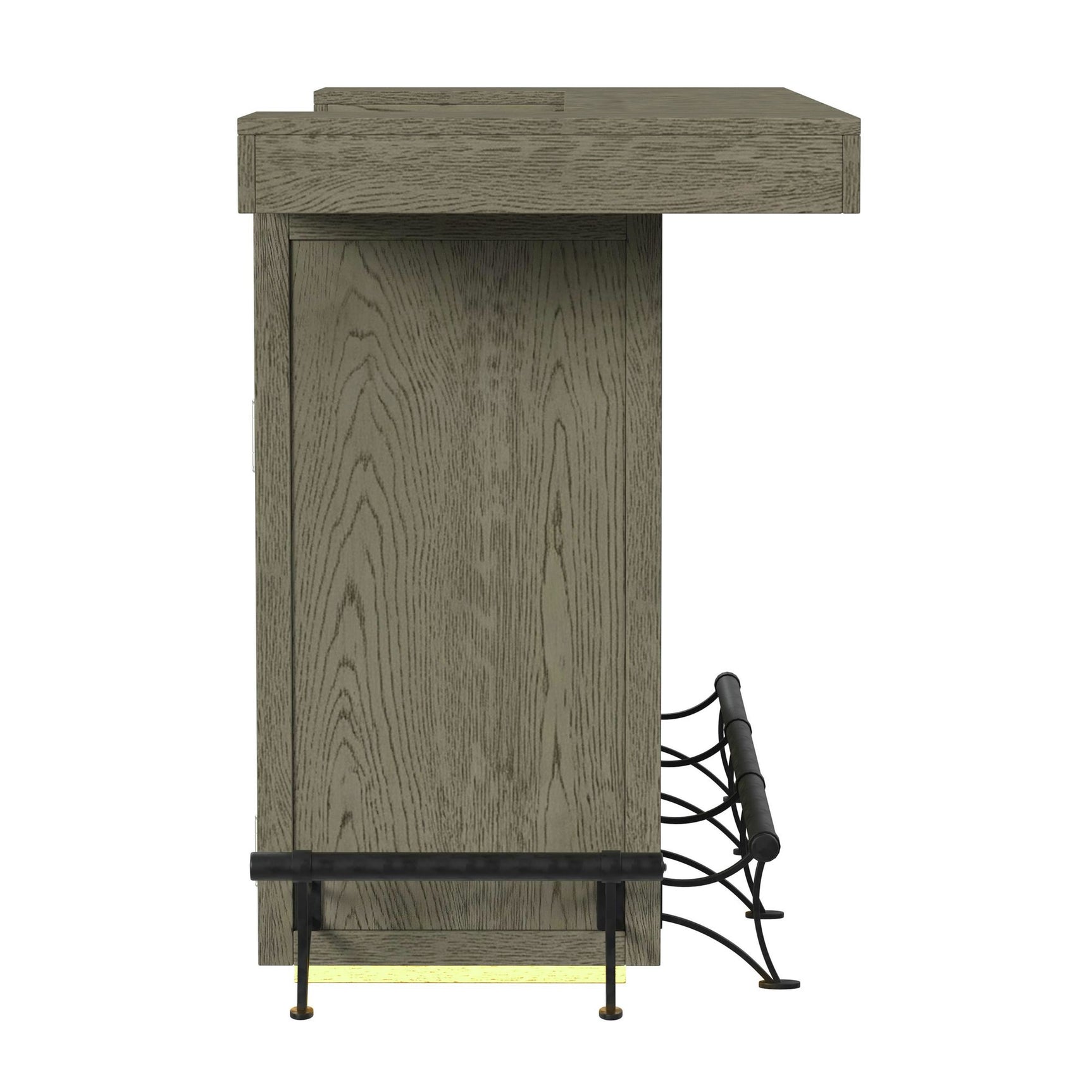 Jemma Bar Table with Light in Grey and Dark Espresso - Tampa Furniture Outlet