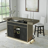 Jemma Bar Table with Light in Grey and Dark Espresso – SKU DA-7570-5-BT | Elements