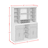 Jemma Buffet and Hutch with Light in Grey and Dark Espresso