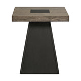 Jemma End Table in Grey and Dark Espresso - Tampa Furniture Outlet