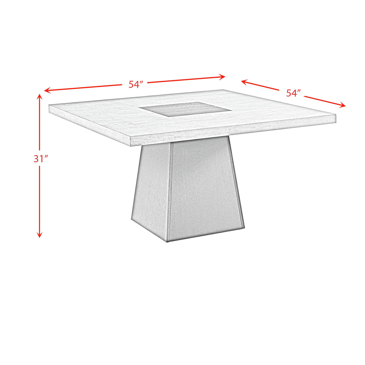 Jemma Square Table w/ Grey Top & Dark Espresso Base