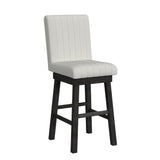 Jemma Swivel Bar Stool with Beige Linen in Dark Espresso (2 Per Carton) - Tampa Furniture Outlet