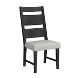 Jemma Wood Back Dining Side Chair with Beige Linen in Dark Espresso (2 Per Carton) - Tampa Furniture Outlet