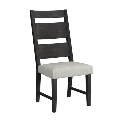 Jemma Wood Back Dining Side Chair with Beige Linen in Dark Espresso (2 Per Carton) - Tampa Furniture Outlet