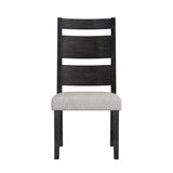 Jemma Wood Back Dining Side Chair with Beige Linen in Dark Espresso (2 Per Carton) - Tampa Furniture Outlet