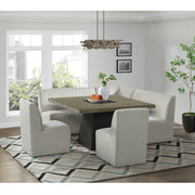 Jemma Upholstered Corner Chair in Beige Linen – SKU D-7570-6-CR | Elements