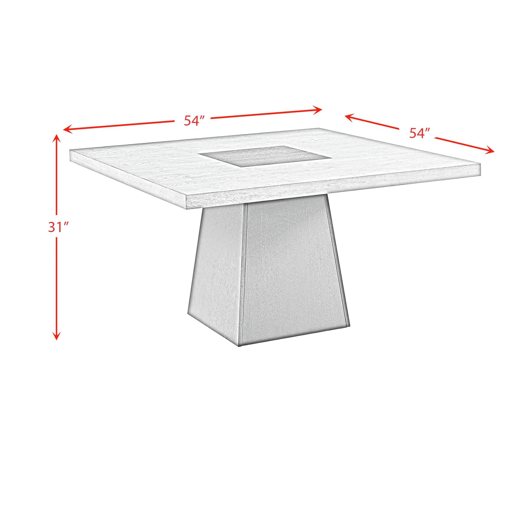 Jemma Square Table w/ Grey Top & Dark Espresso Base - Tampa Furniture Outlet