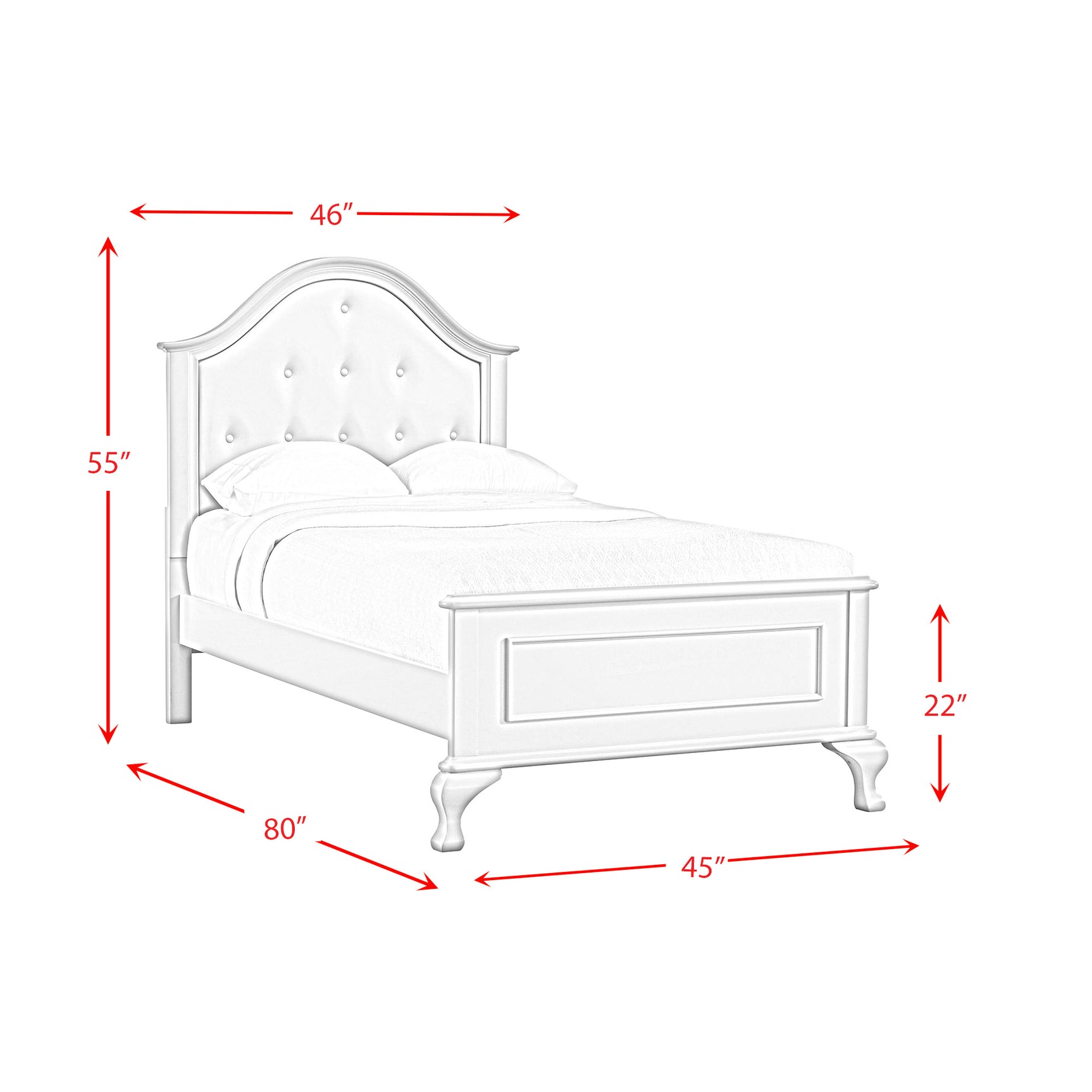 Jesse Twin Panel bed - Tampa Furniture Outlet