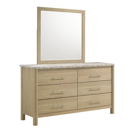 Jonas Dresser and Mirror Set in Natural - Tampa Furniture Outlet
