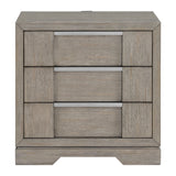 Kelis 3-Drawer Nightstand with USB in Grey - Tampa Furniture Outlet
