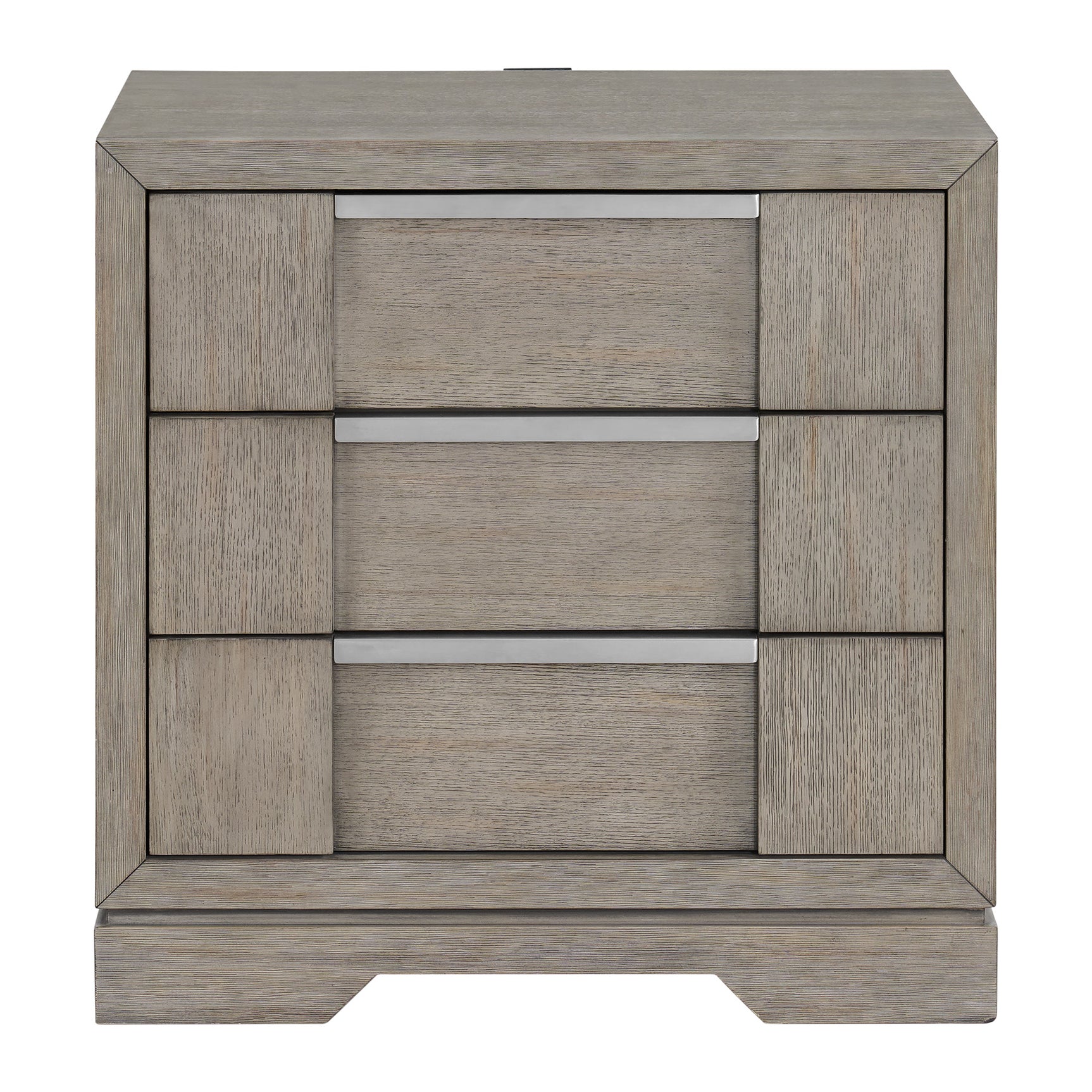 Kelis 3-Drawer Nightstand with USB in Grey - Tampa Furniture Outlet